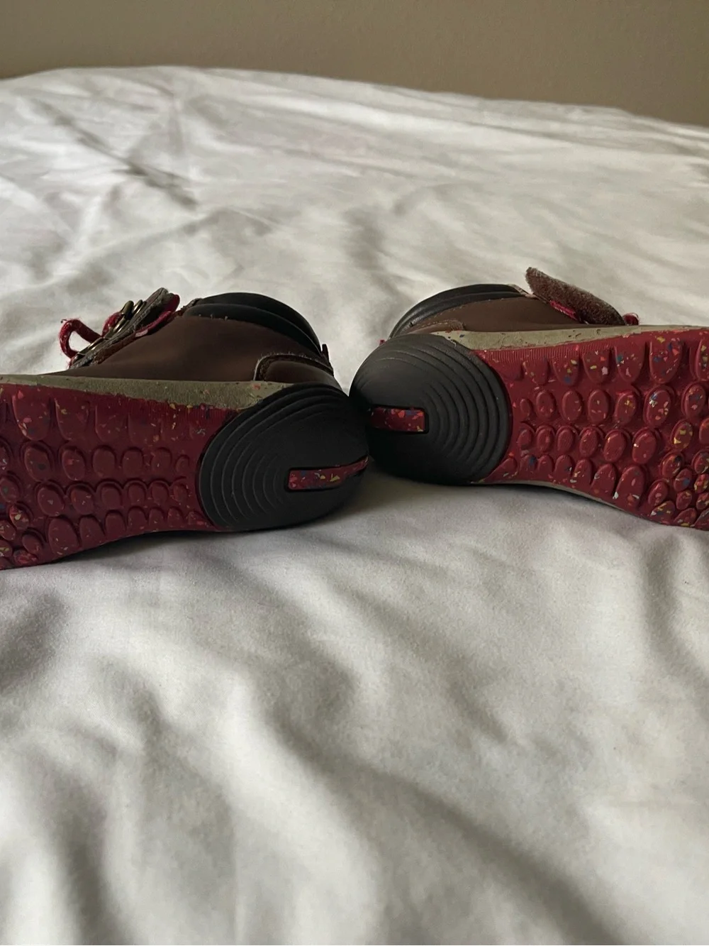 Merrell Brown Leather Kids Boots with Red Laces